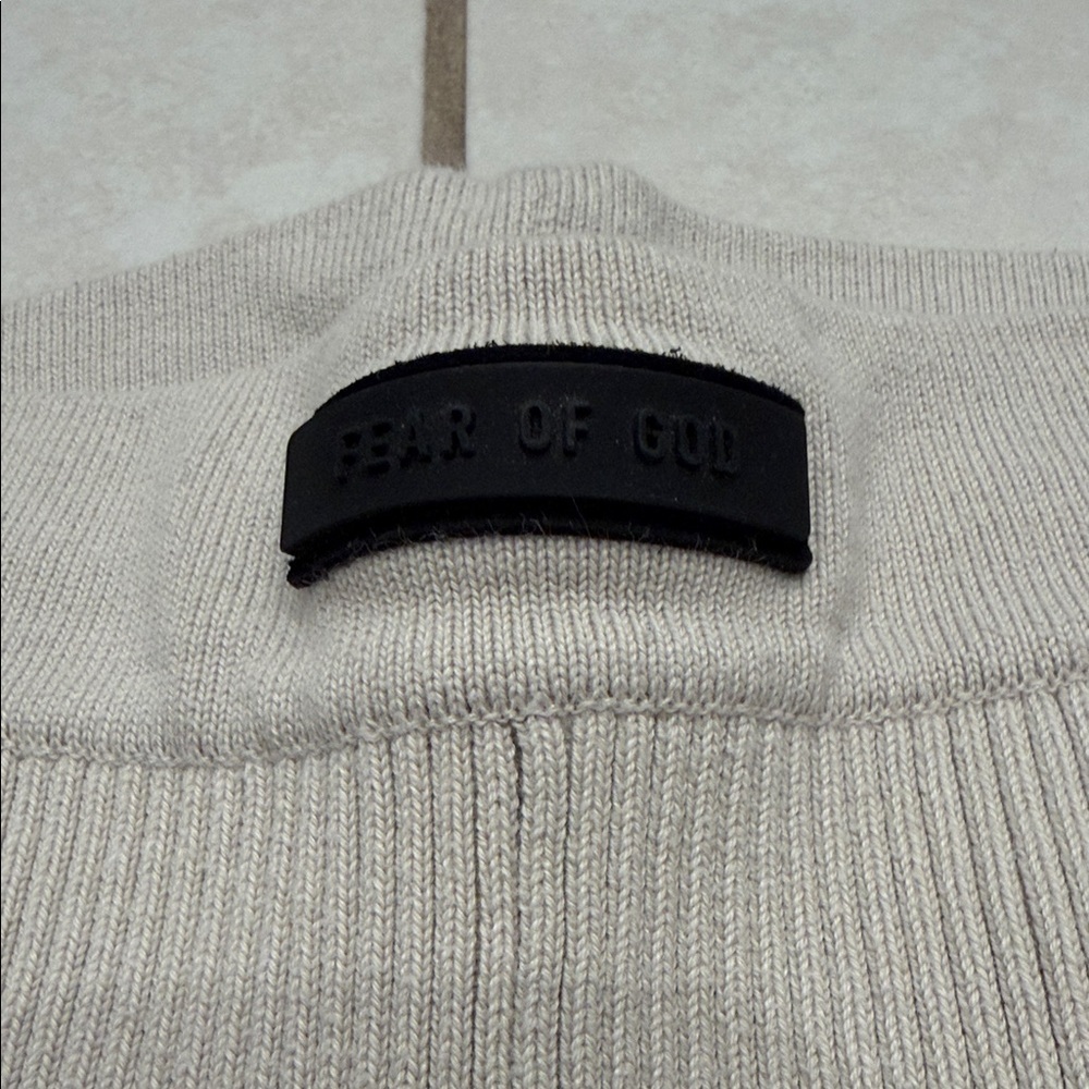 Essentials Ribbed Athletic Shorts in Light Beige - Picture 2 of 7